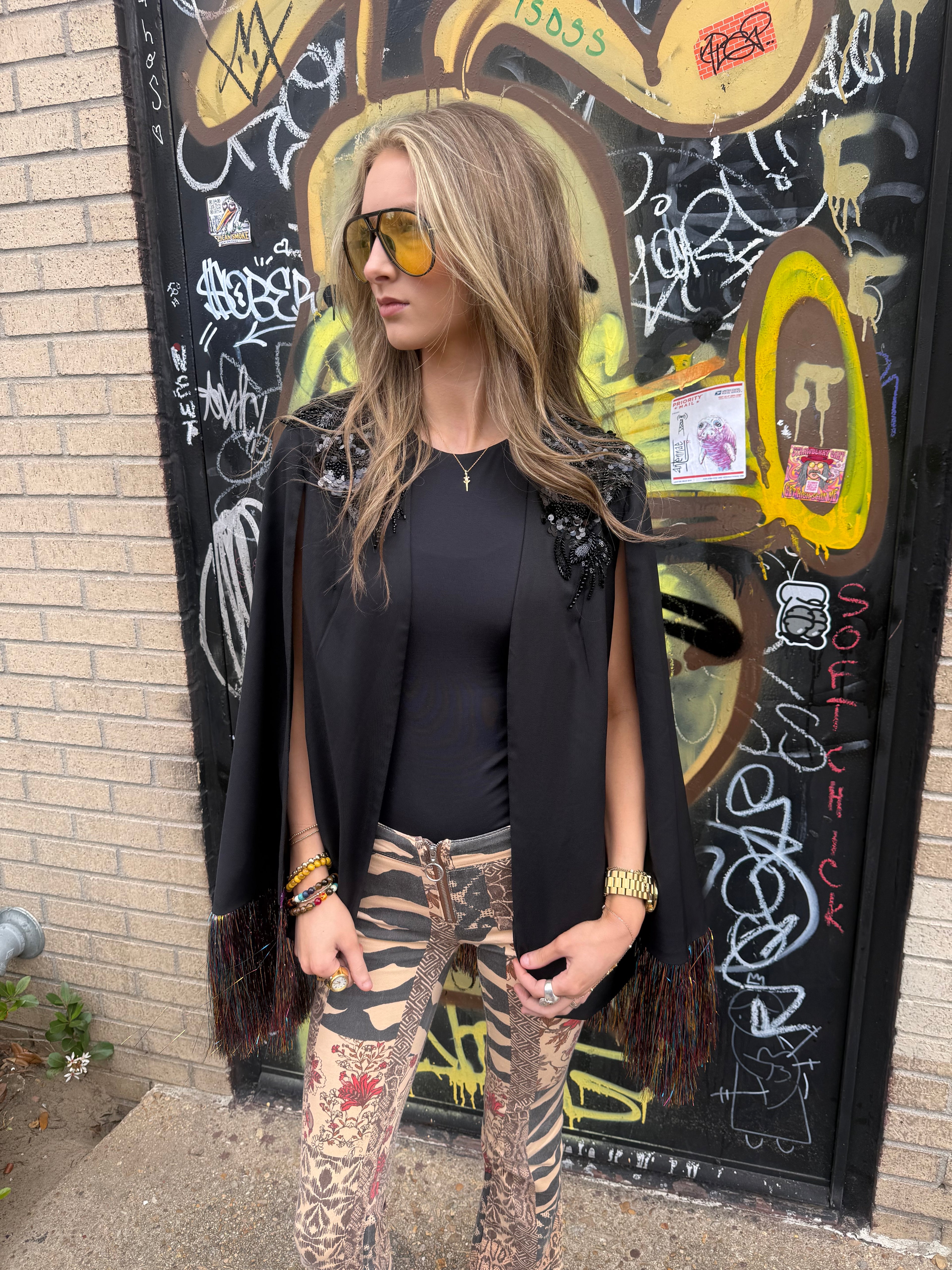 NEW Metallic Blazer Capes