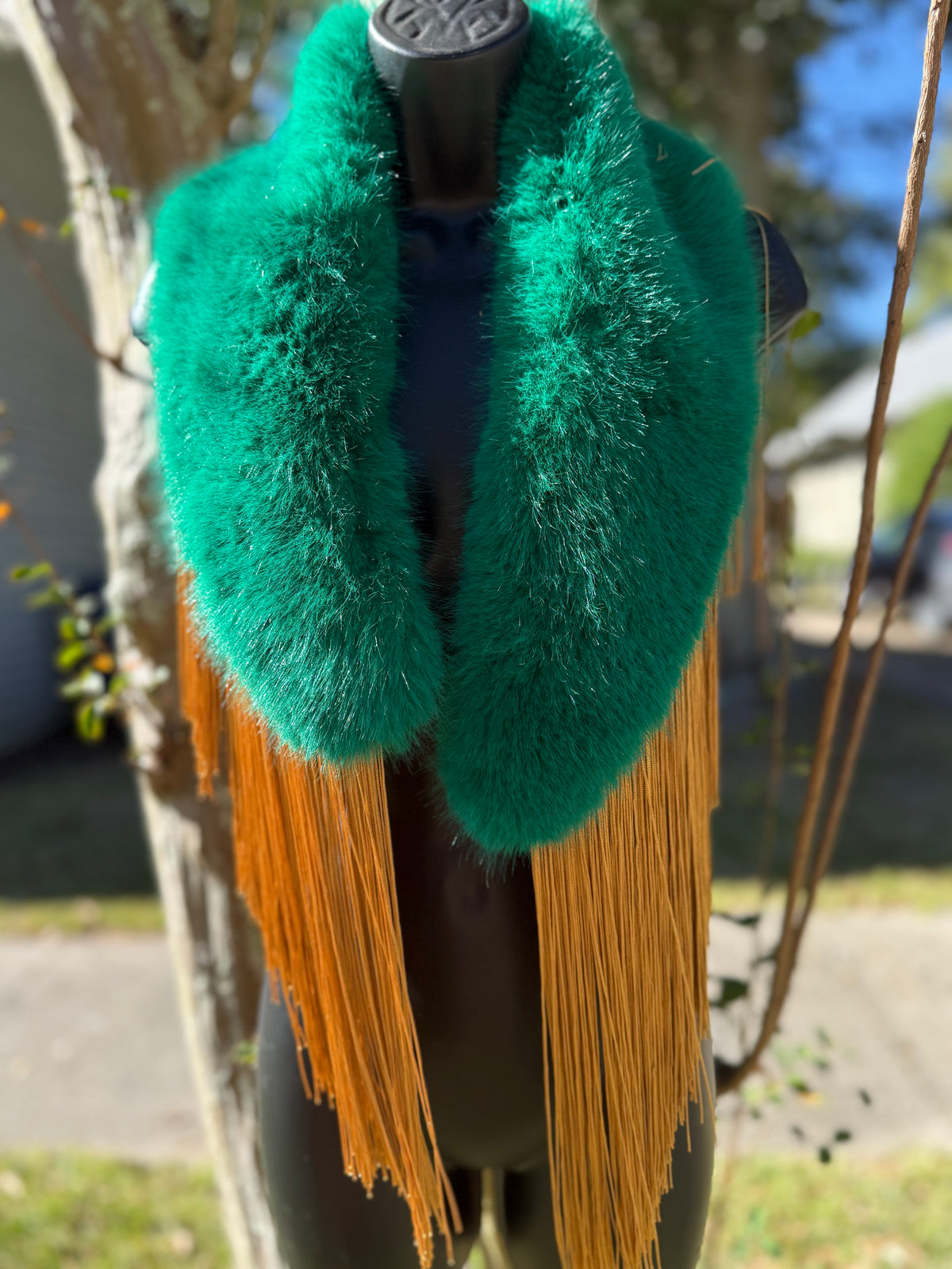 Fur Fringe Shawl (43inch)