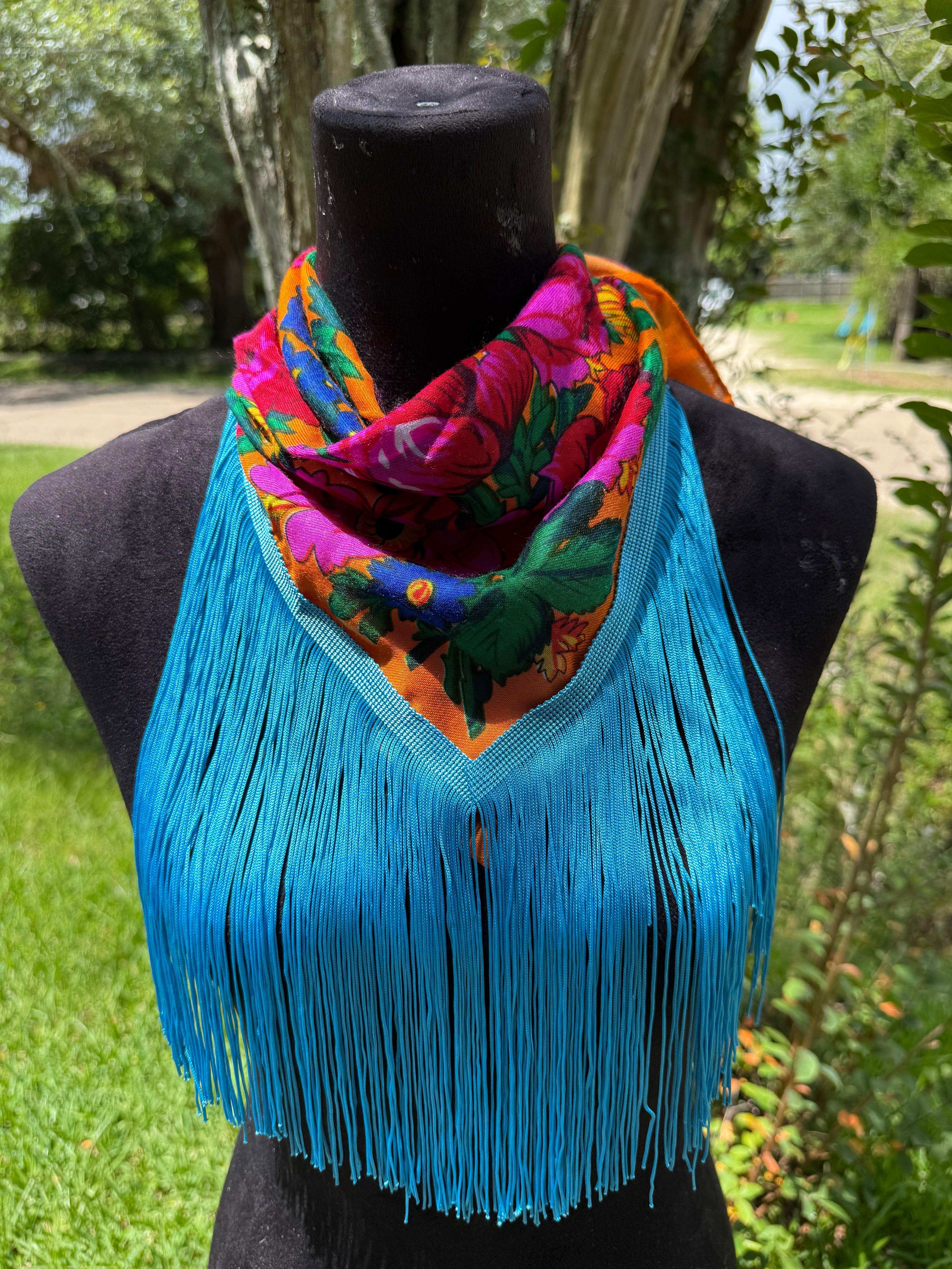Vintage inspired fringe bandana