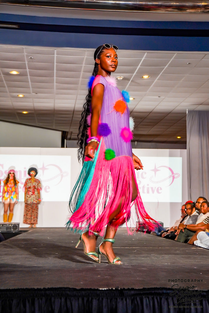 Cosmic Fringe & Feathers dress