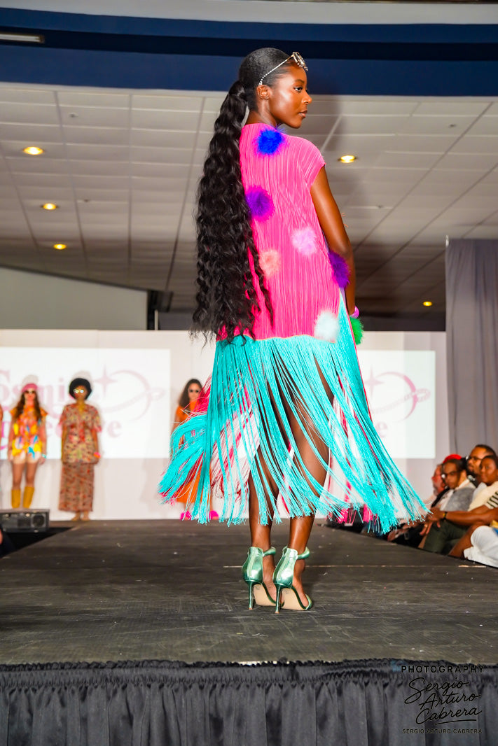 Cosmic Fringe & Feathers dress