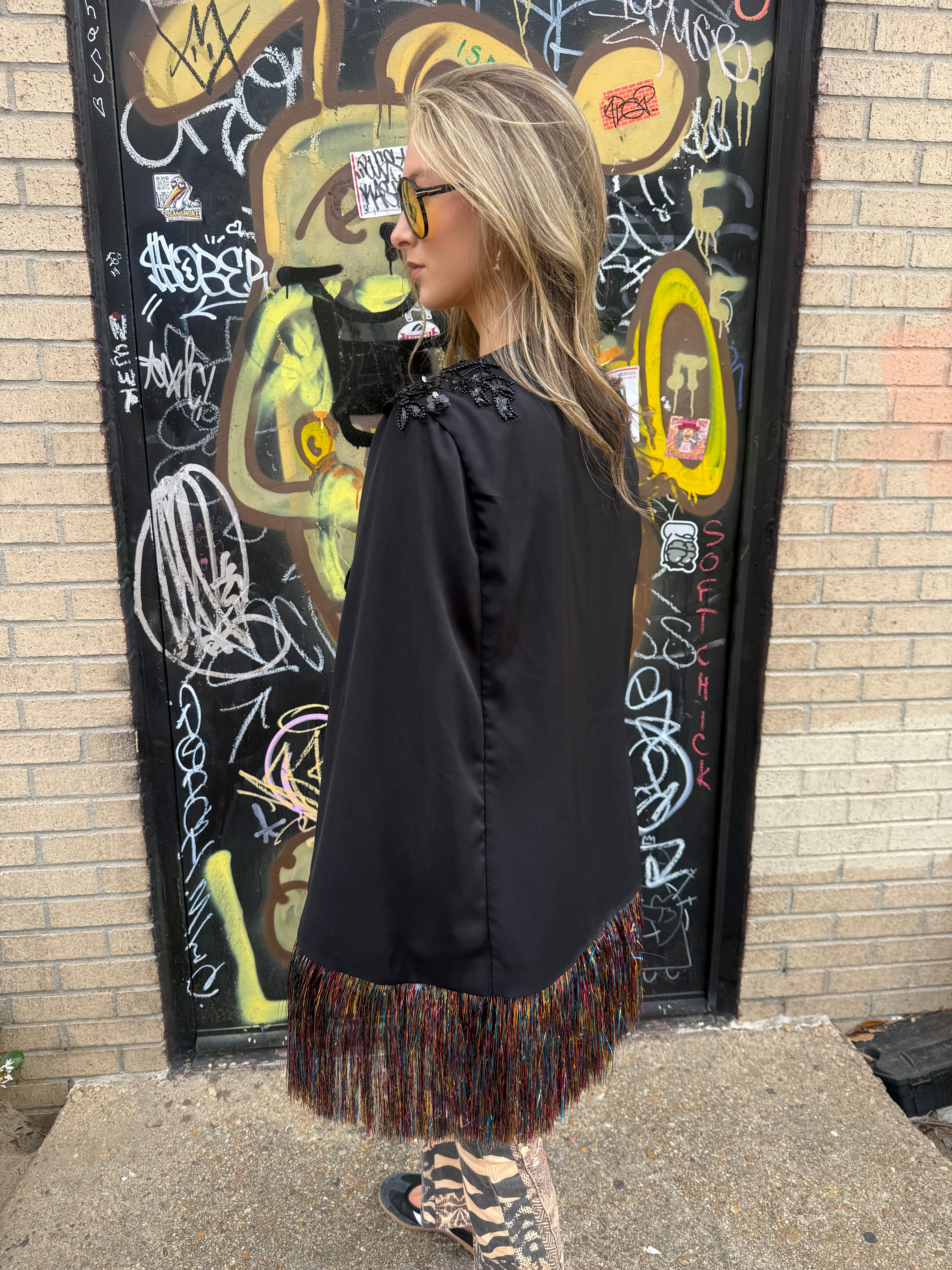 NEW Metallic Blazer Capes