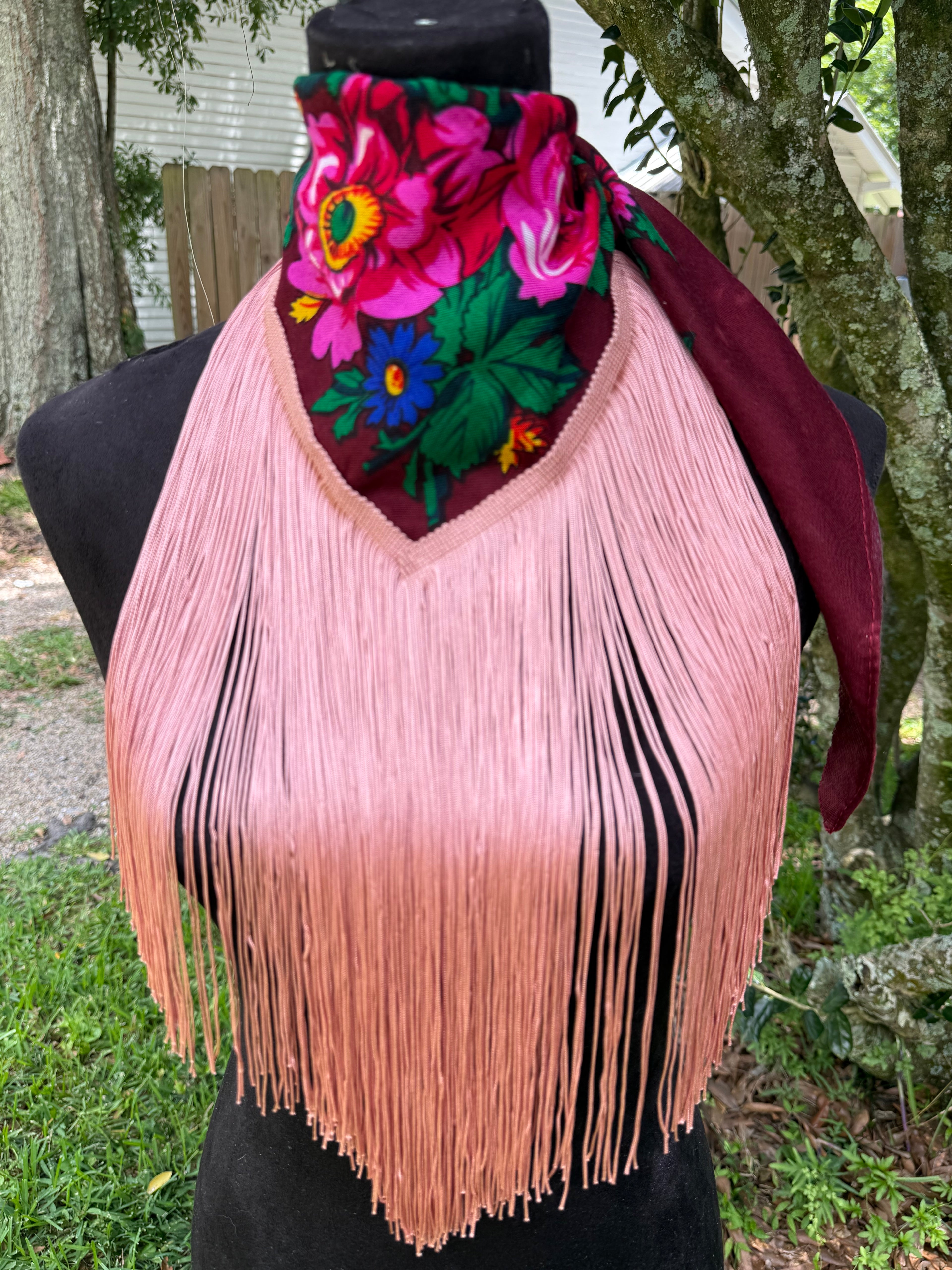 Vintage inspired fringe bandana
