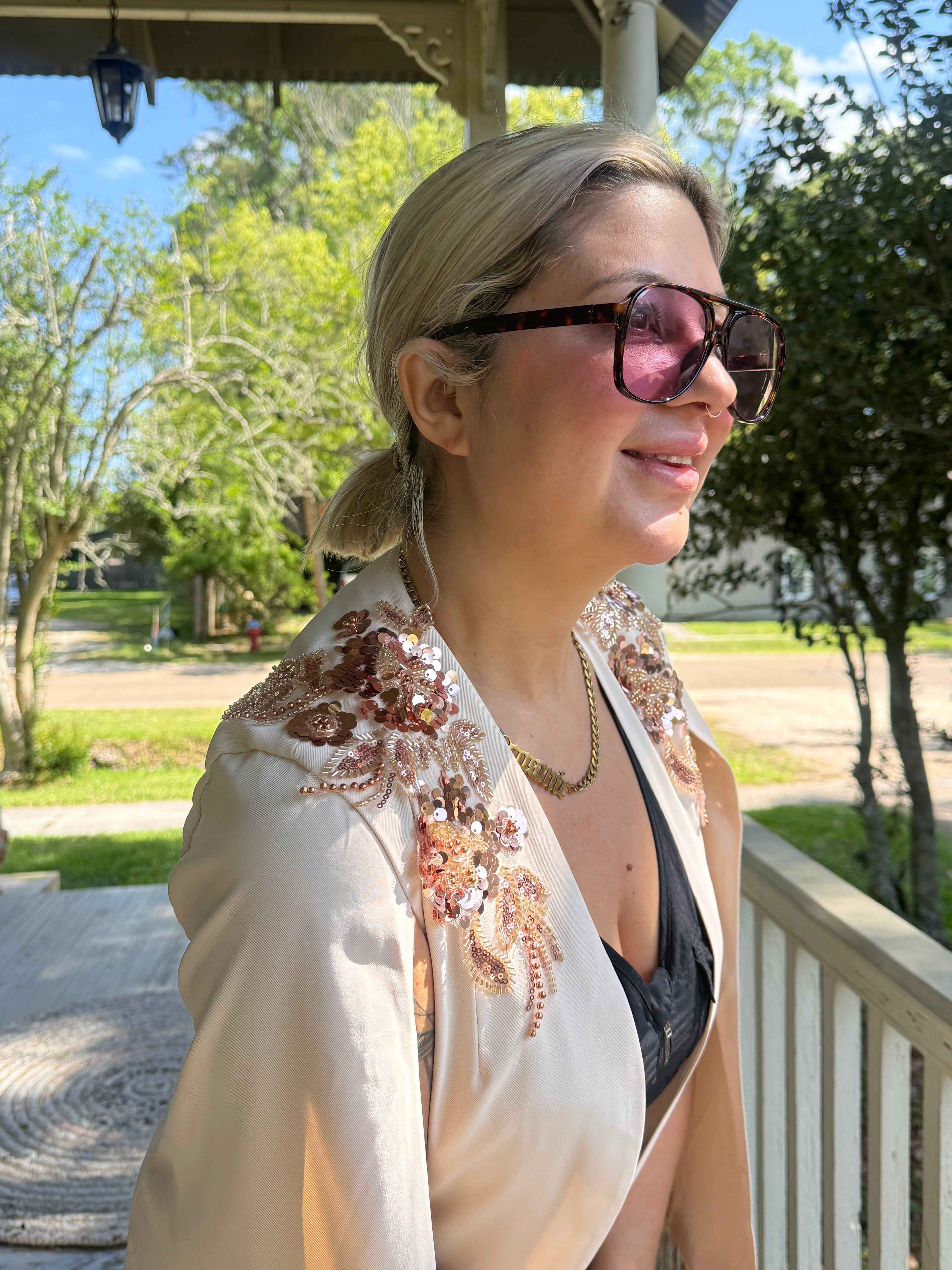 Leopard Lily Blazer Cape