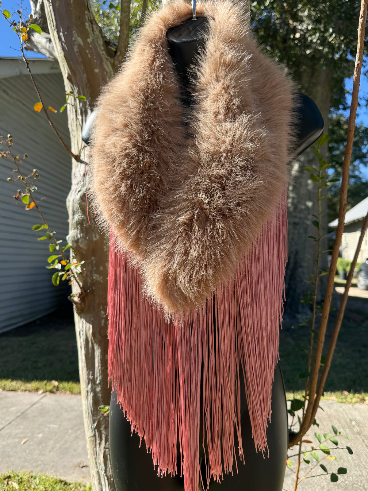 Fur Fringe Shawl (43inch)