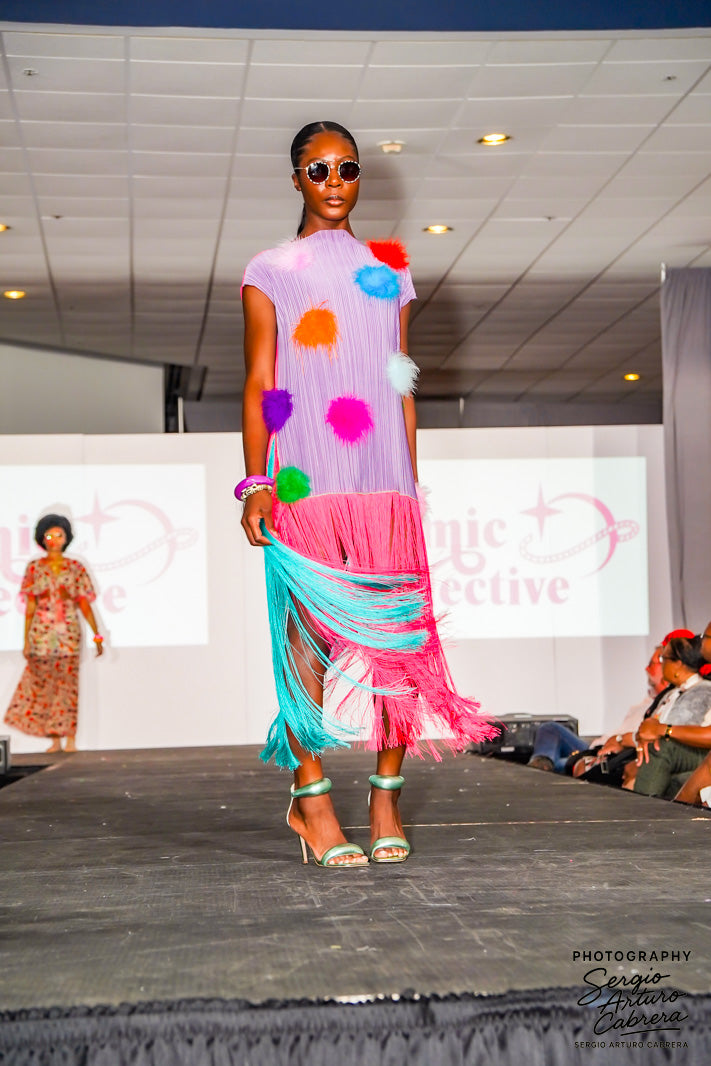 Cosmic Fringe & Feathers dress