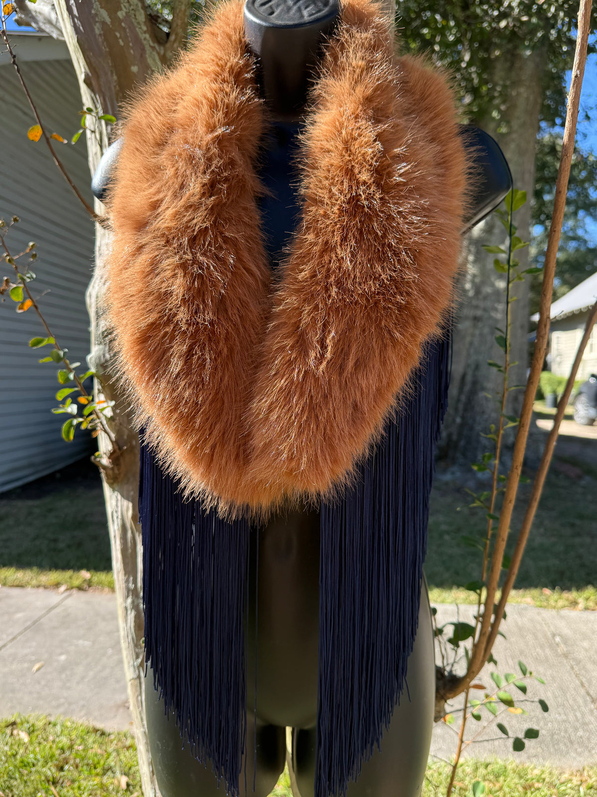 Fur Fringe Shawl (43inch)
