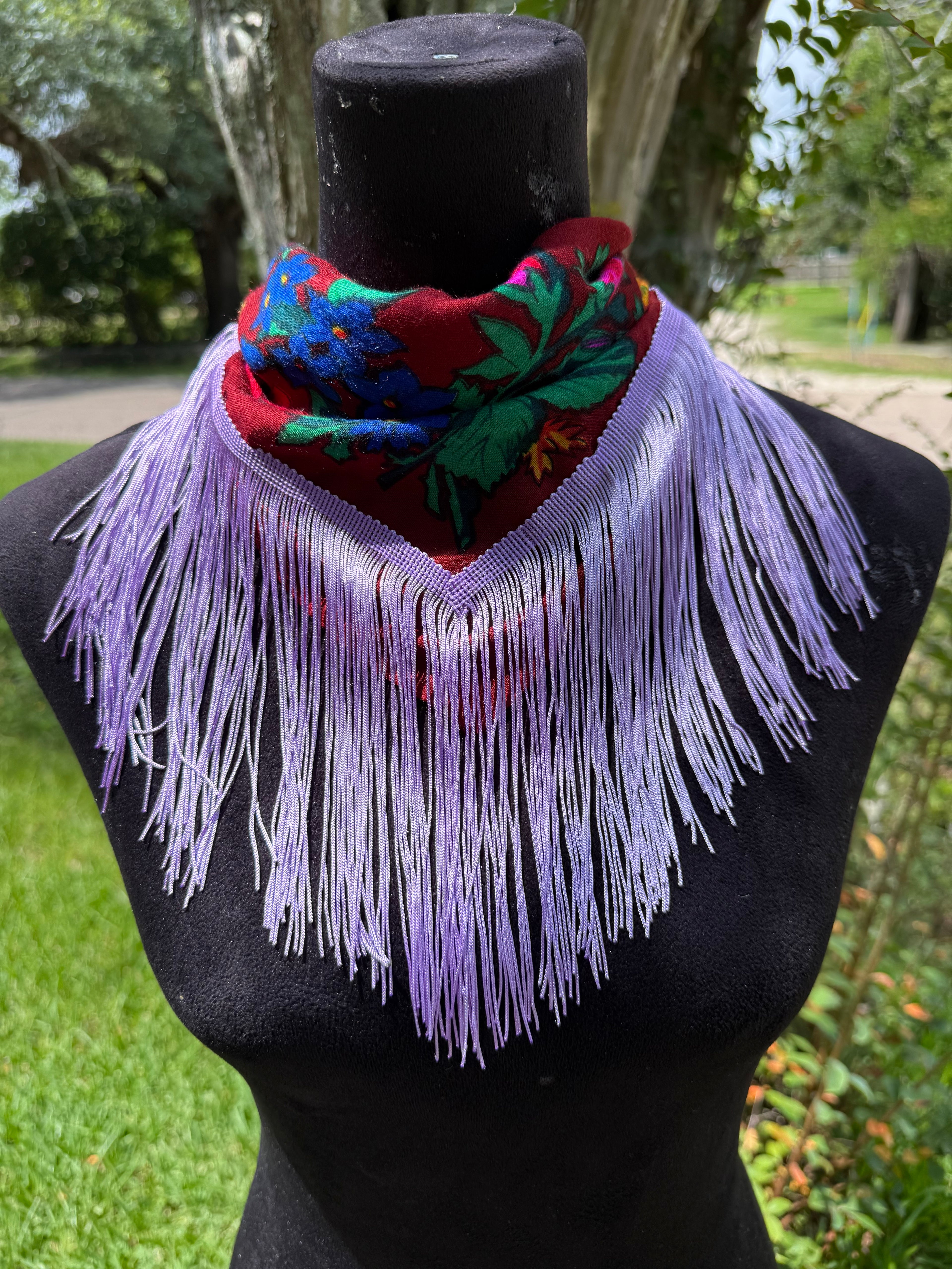 Vintage inspired fringe bandana
