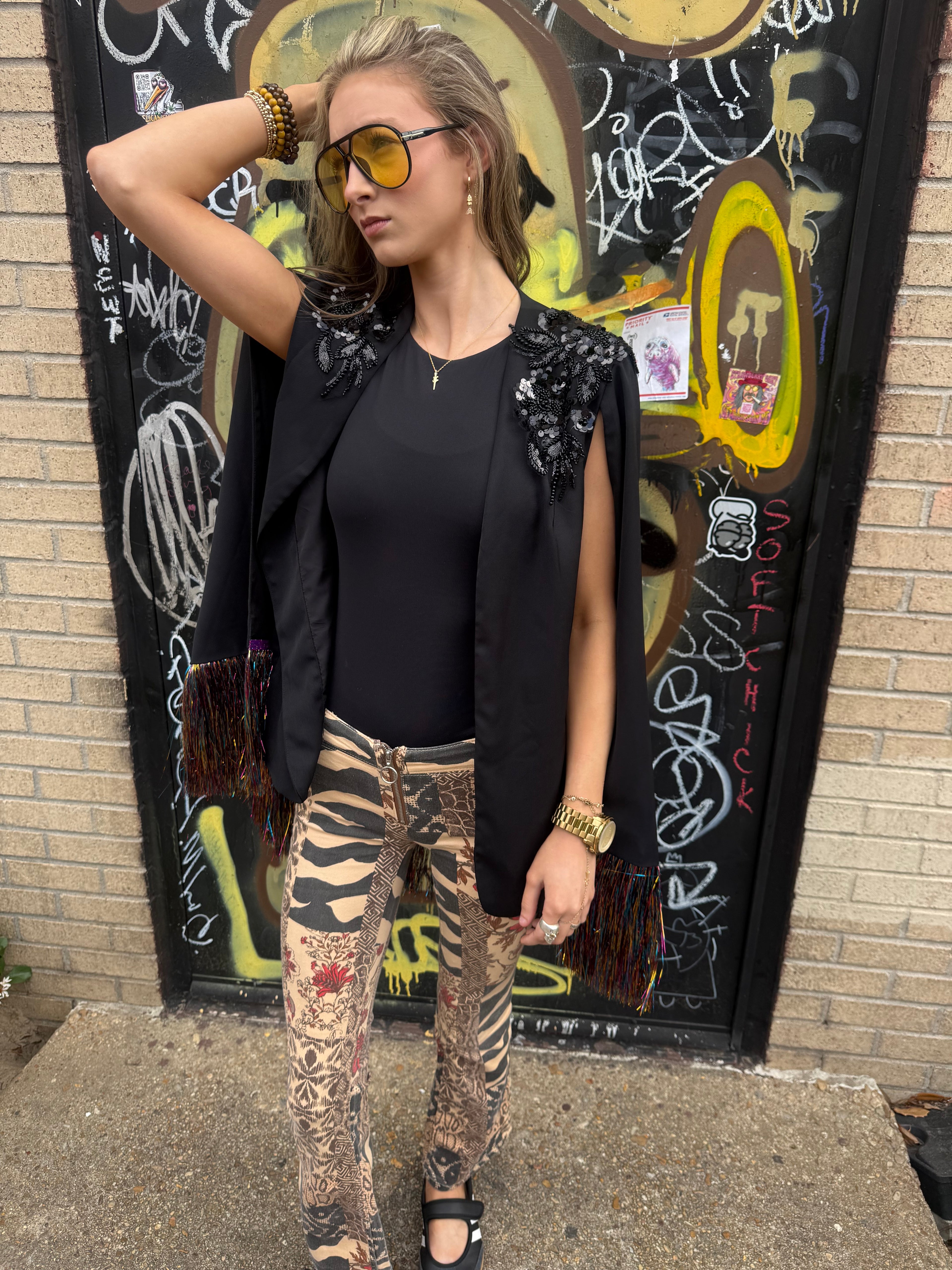 NEW Metallic Blazer Capes