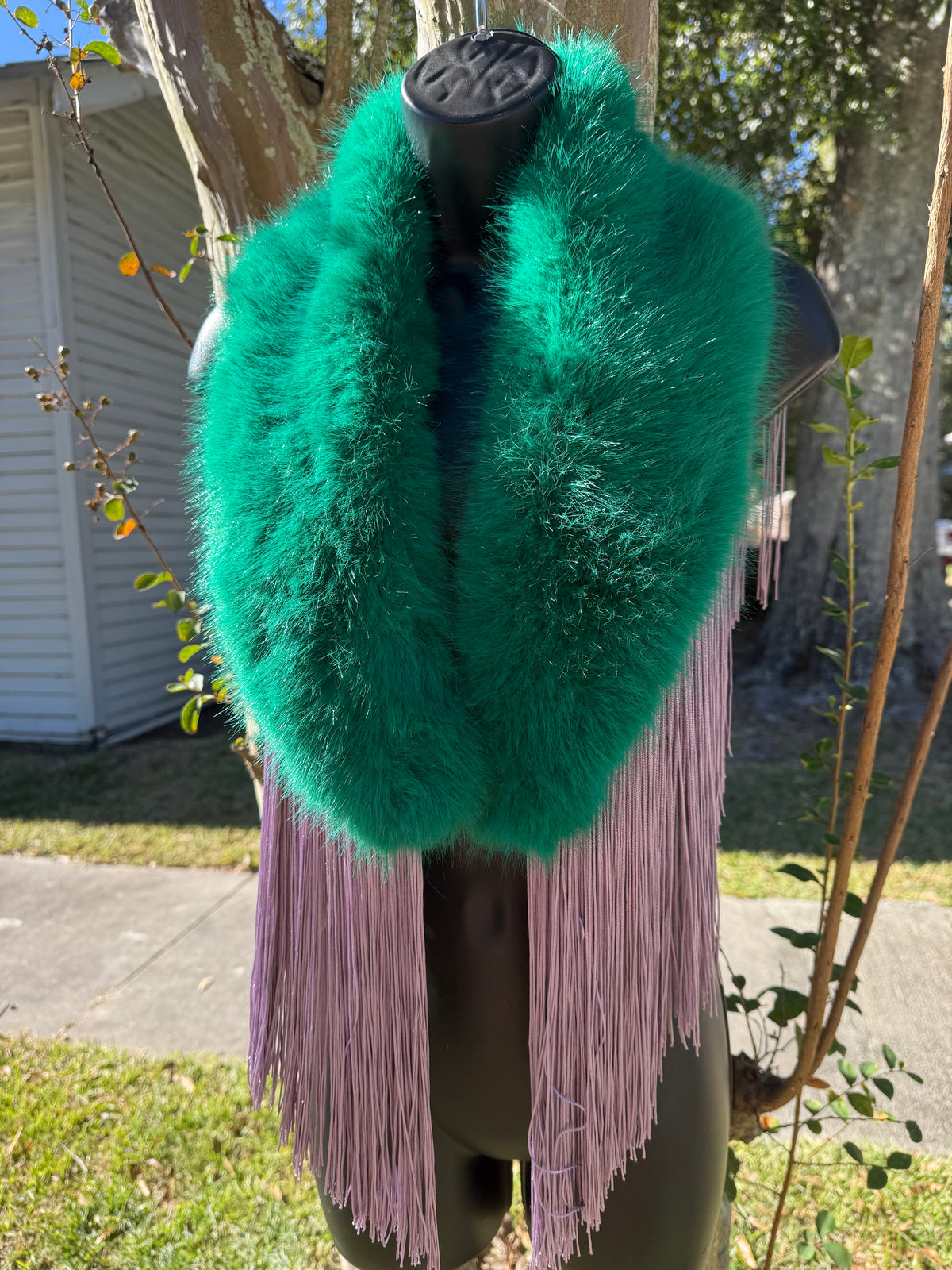 Fur Fringe Shawl (43inch)