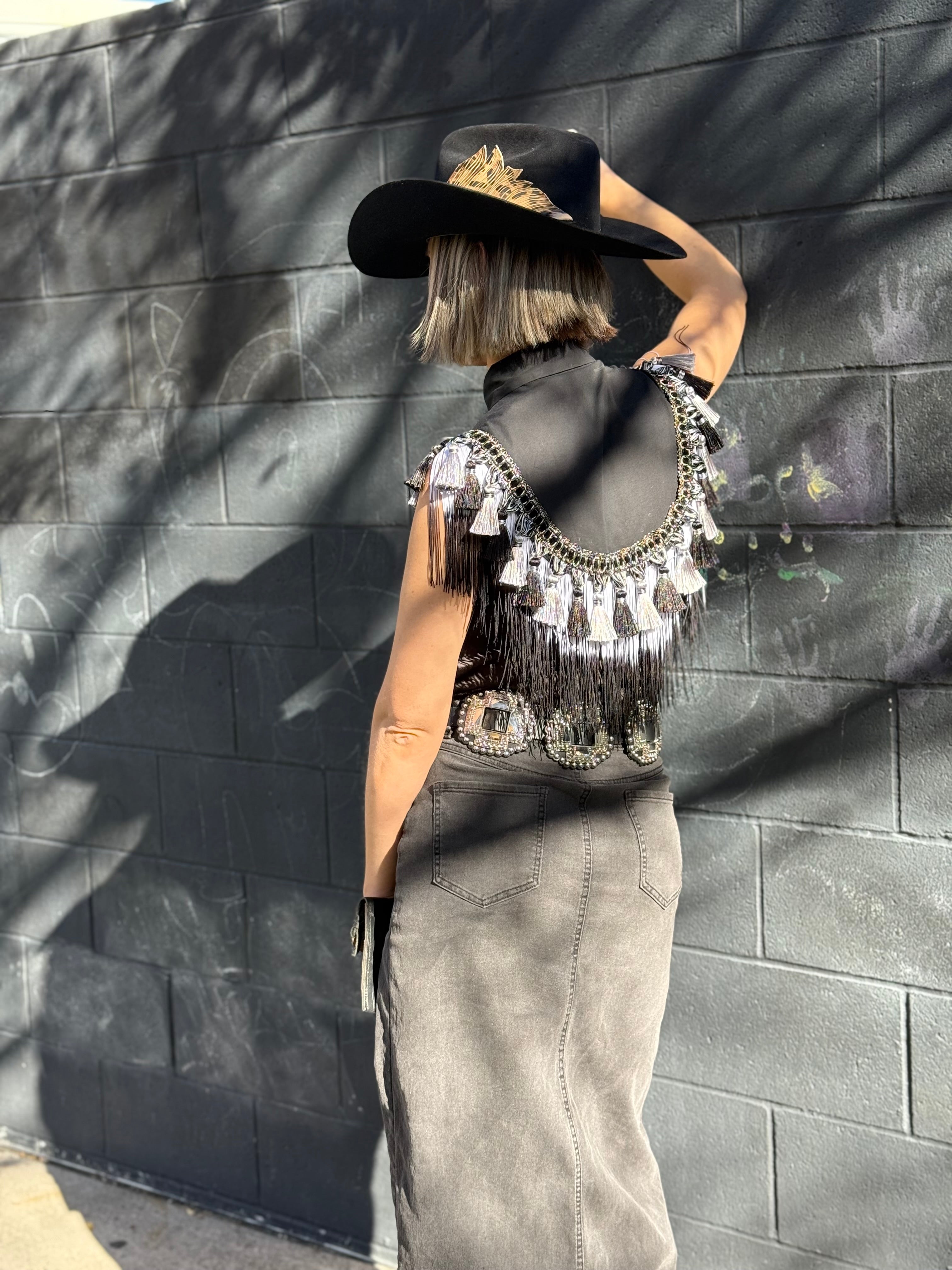 Cosmic Fringe Tassel Button Up