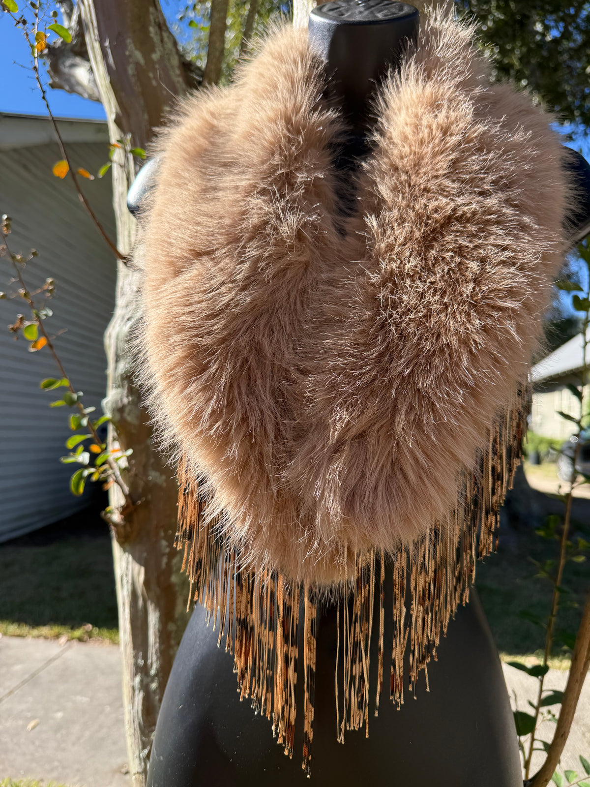 Fur Fringe Shawl (43inch)