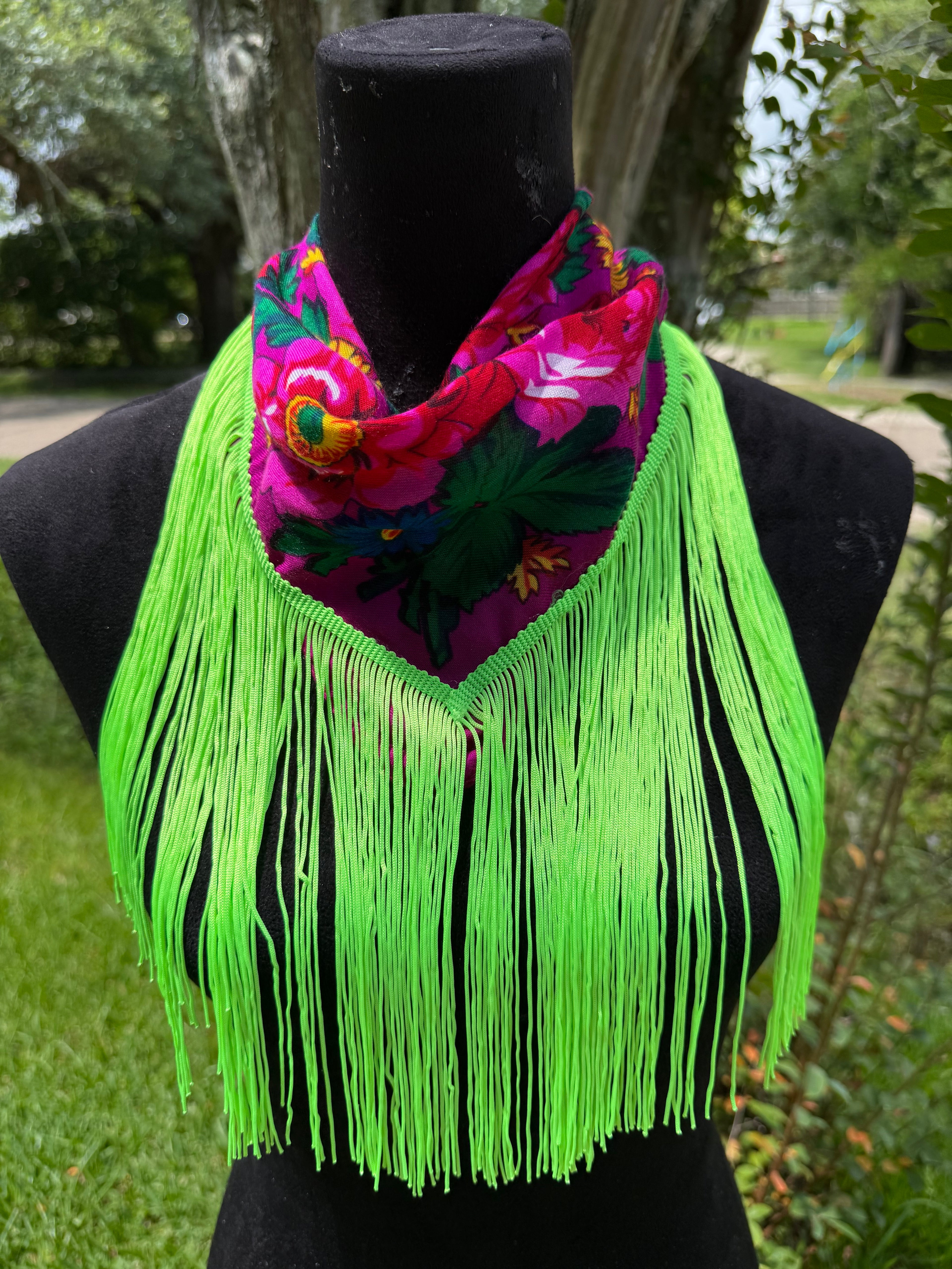 Vintage inspired fringe bandana