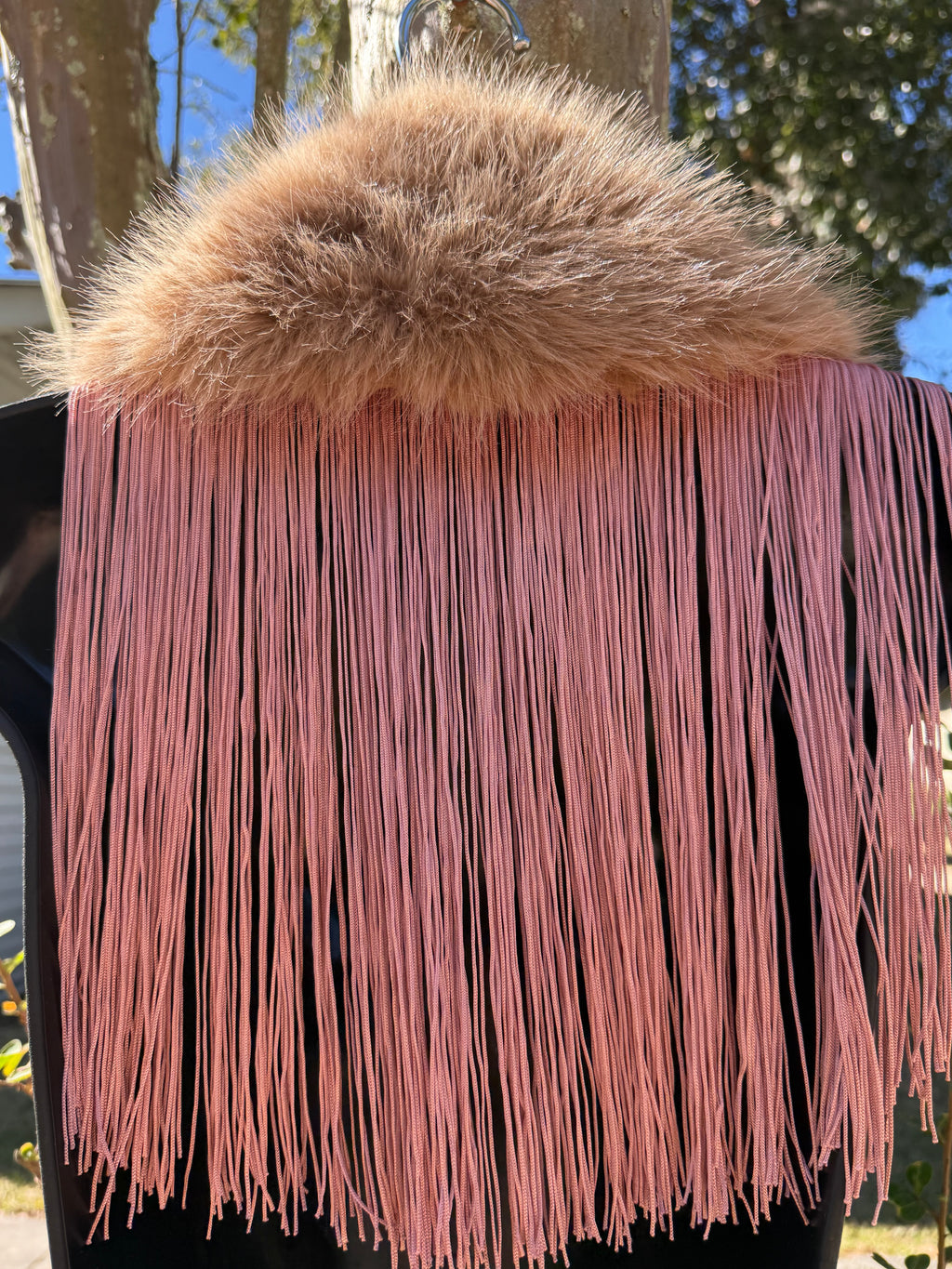 Fur Fringe Shawl (43inch)