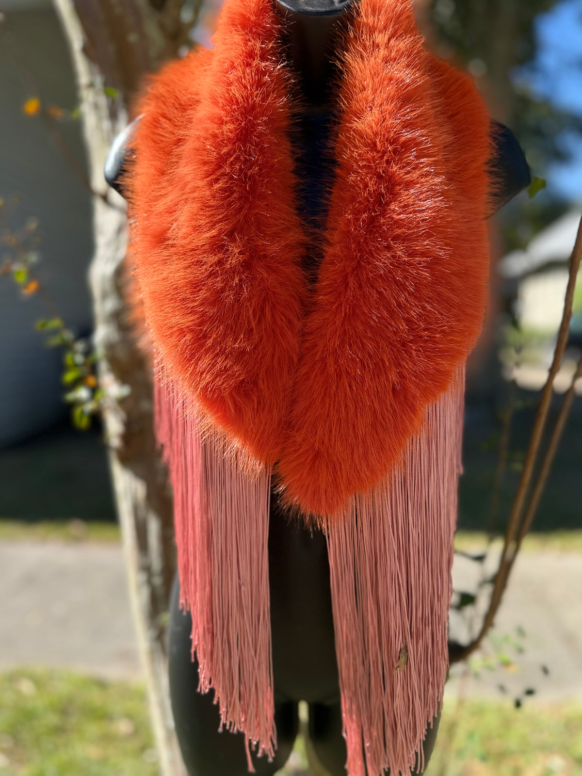 Fur Fringe Shawl (43inch)