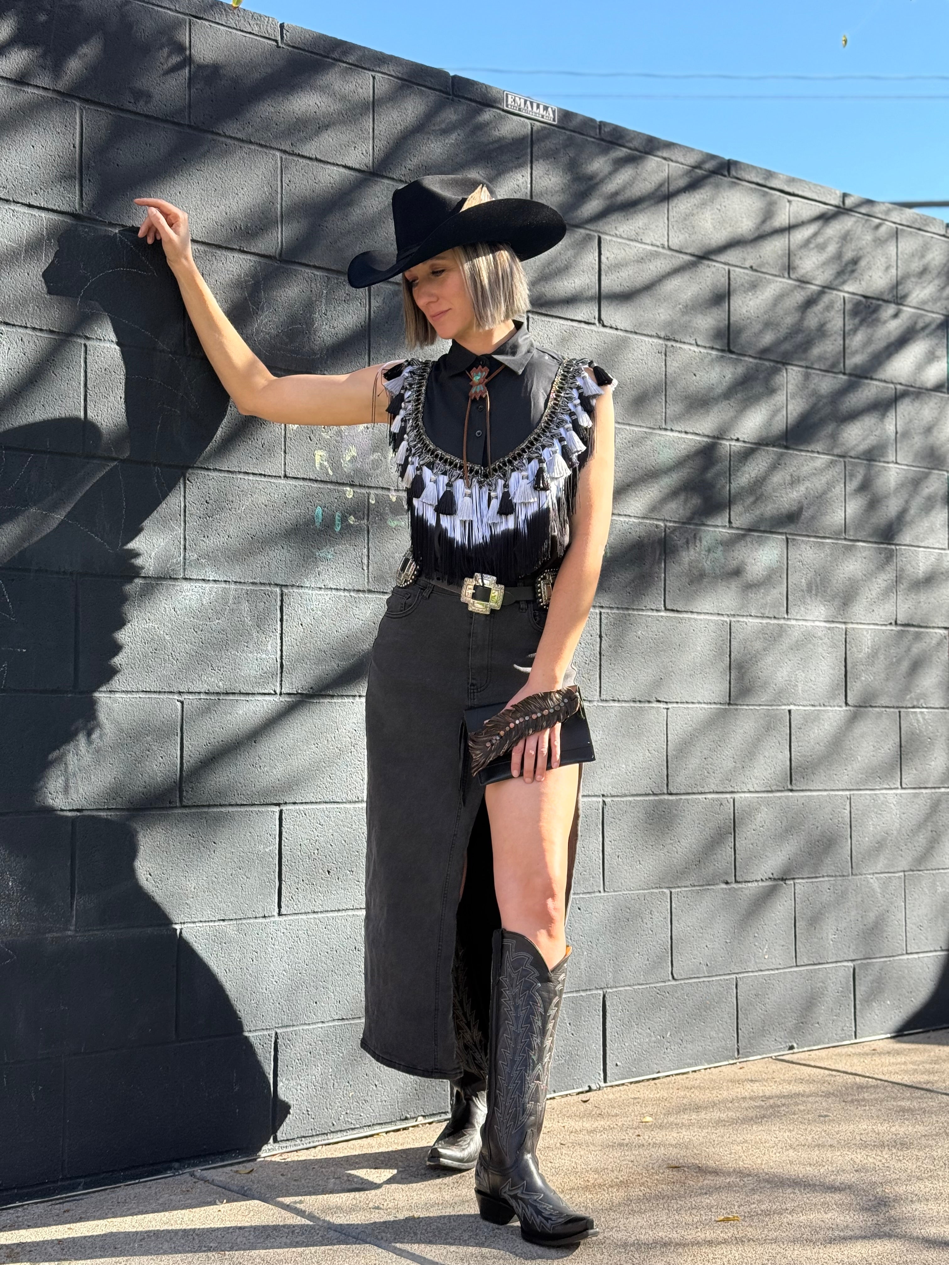 Cosmic Fringe Tassel Button Up