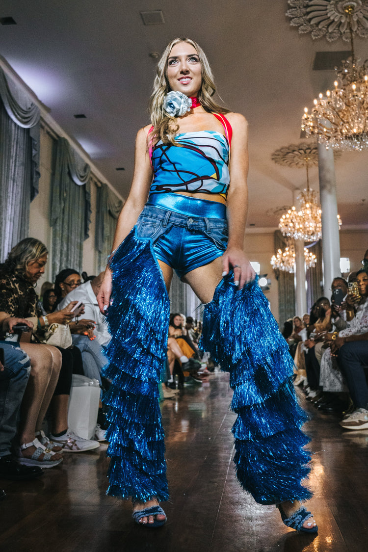 Metallic Fringe Chaps